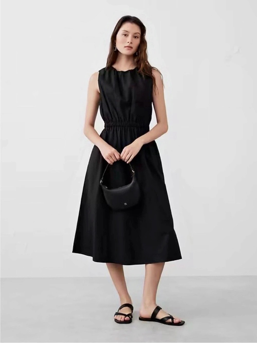 Banana Republic Black Midi Dress Size XL NWT